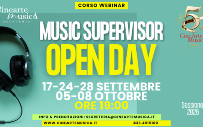 Cineartemusica al V° anno accademico: al via il corso di Music Supervisor e le nuove sfide della musica per immagini